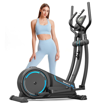 Dripex Crosstrainer mit 16 Widerstandsstufen, 8 kg Schwungrad, 15,3" Schrittlänge, LCD-Monitor, Pulssensor & Gerätehalter – leise & effizient für Zuhause.