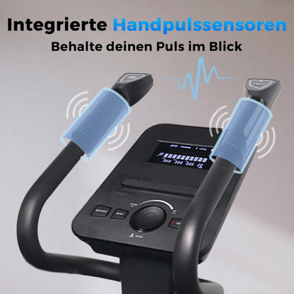 AsVIVA Crosstrainer C28 Pro mit WLAN, Pulsgurt-Empfänger, Fitnesscomputer, 16 kg Schwungmasse, leiser Antrieb & elektrische Widerstandseinstellung.