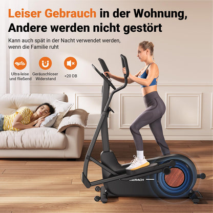 MERACH Crosstrainer, selbstgenerierend & umweltfreundlich – 47 cm Schrittlänge, 16 Magnetwiderstandsstufen, App-kompatibel, bis 160 kg belastbar