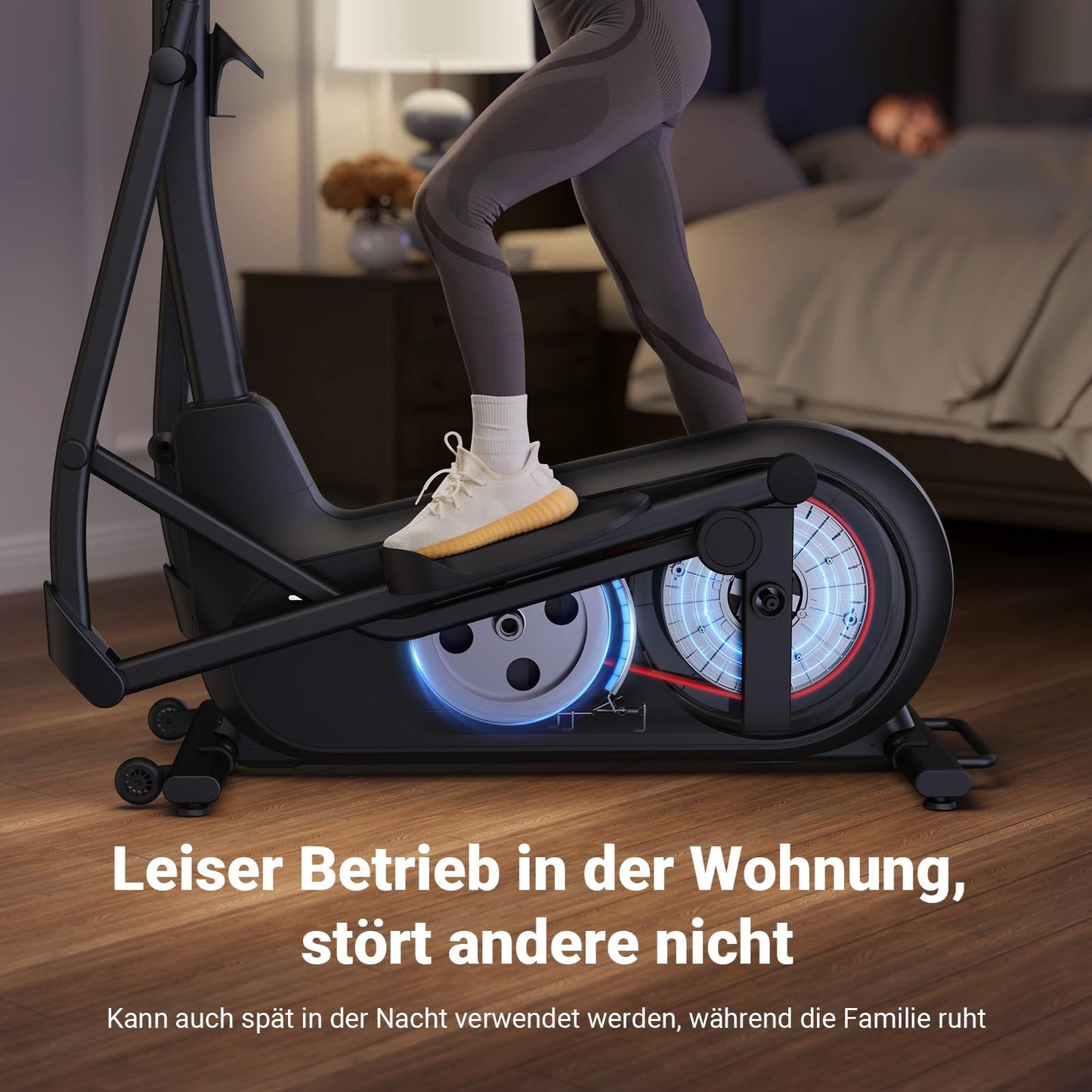MERACH Crosstrainer für Zuhause, 47 cm Schrittlänge, leiser Magnetwiderstand, 8 Stufen, App-kompatibel, bis 160 kg belastbar