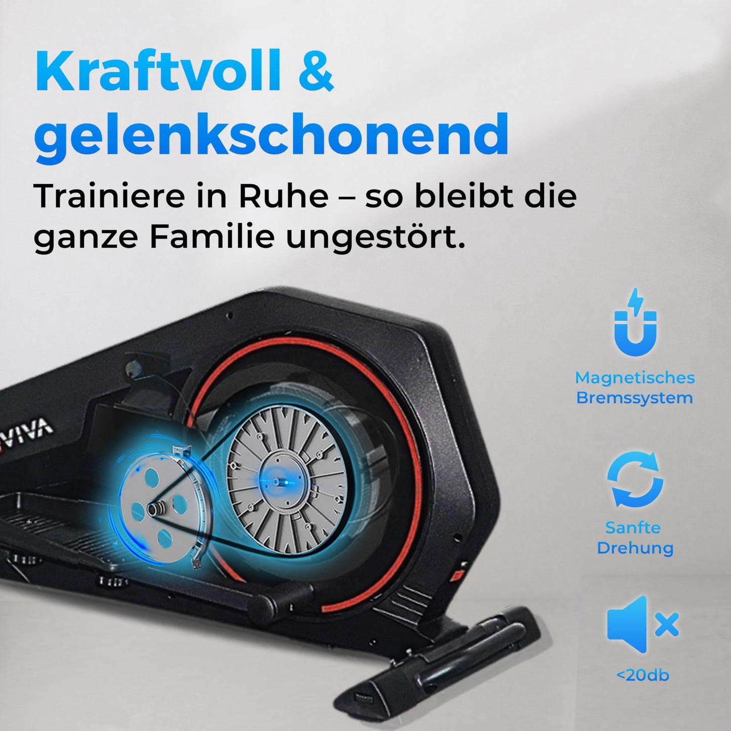 AsVIVA Crosstrainer C28 Pro mit WLAN, Pulsgurt-Empfänger, Fitnesscomputer, 16 kg Schwungmasse, leiser Antrieb & elektrische Widerstandseinstellung.