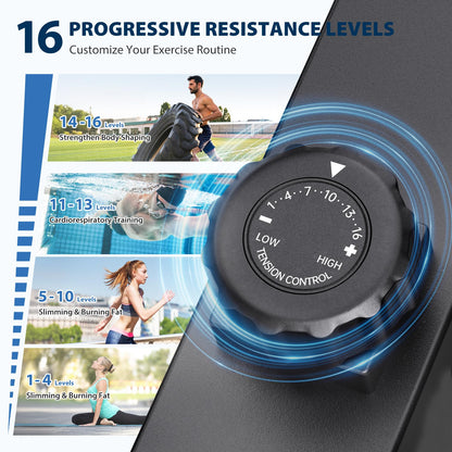 Dripex Crosstrainer mit 16 Widerstandsstufen, 8 kg Schwungrad, 15,3" Schrittlänge, LCD-Monitor, Pulssensor & Gerätehalter – leise & effizient für Zuhause.